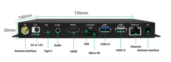 Personalisierter Media Player Digital Signage Box RK3288 4K Android HD 7-10 Betriebssystem USB WIFI BT Ethernet 4G